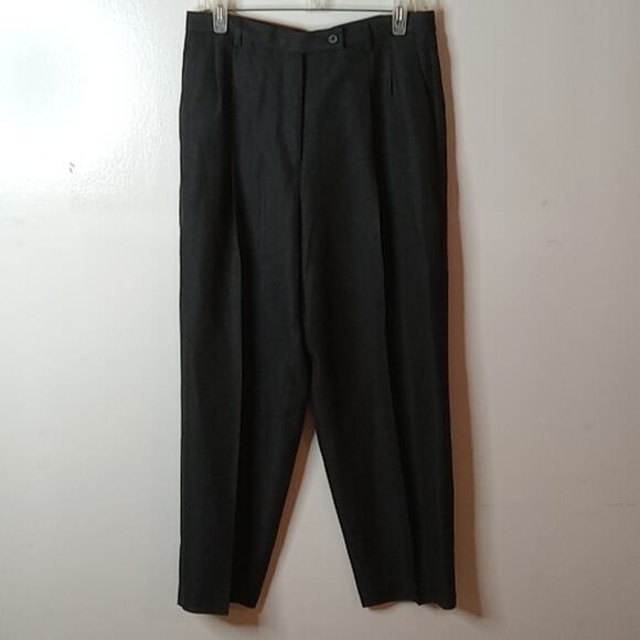 First Issue Women's Petite 12 Wide leg Black Pin Stripe high rise Pants. Office - Picture 1 of 9